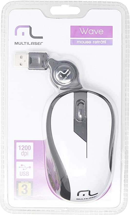 mouse retratil wave 1200 dpi - DaCidadeShop