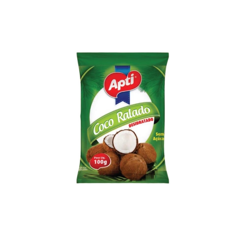 COCO RALADO SEM ADIÇÃO DE AÇÚCAR APTI 100G - DaCidadeShop