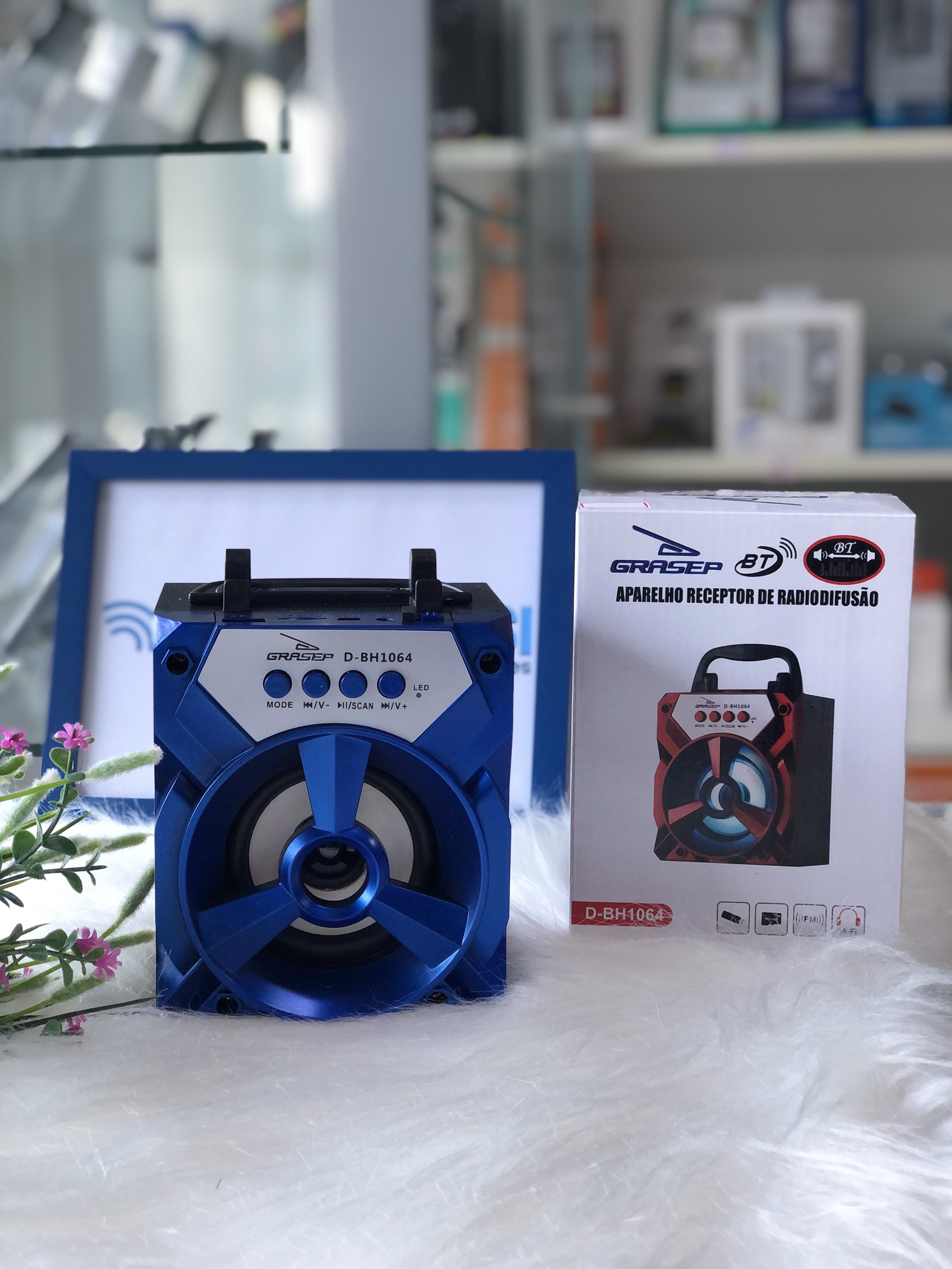 CAIXA DE SOM BLUETOOTH - RÁDIO D-BH1064 GRASEP - DaCidadeShop
