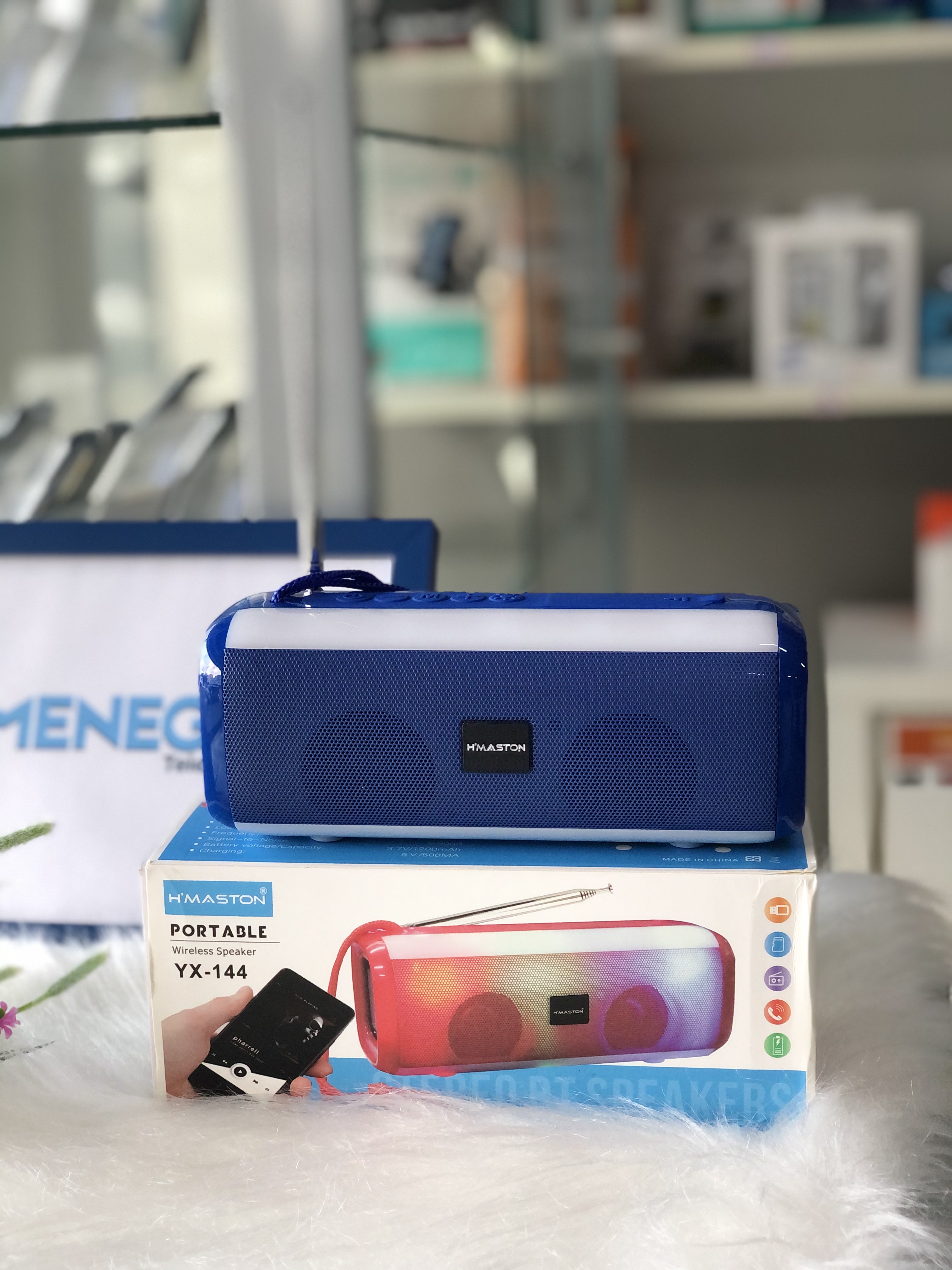 CAIXA DE SOM BLUETOOTH - H´MASTOM YX-144 COM LUZES  - DaCidadeShop