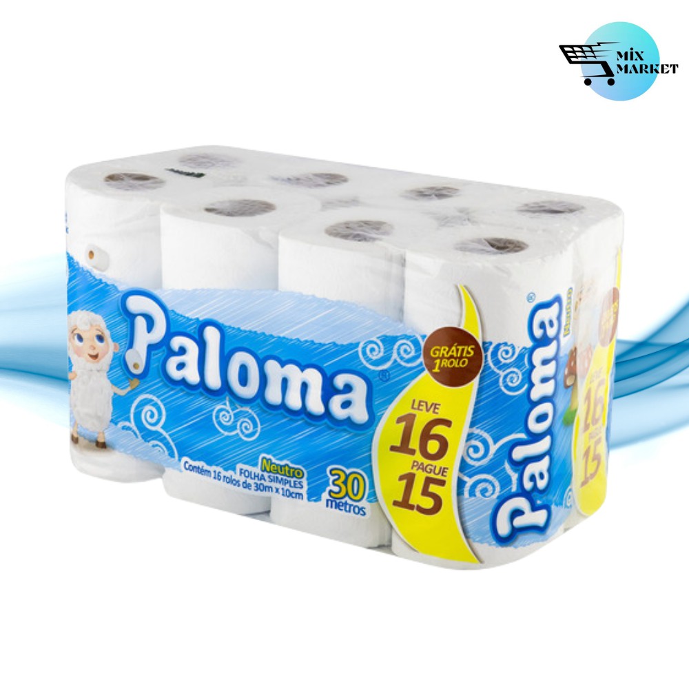 Papel Higiênico Paloma 16 rolos 30 m - DaCidadeShop