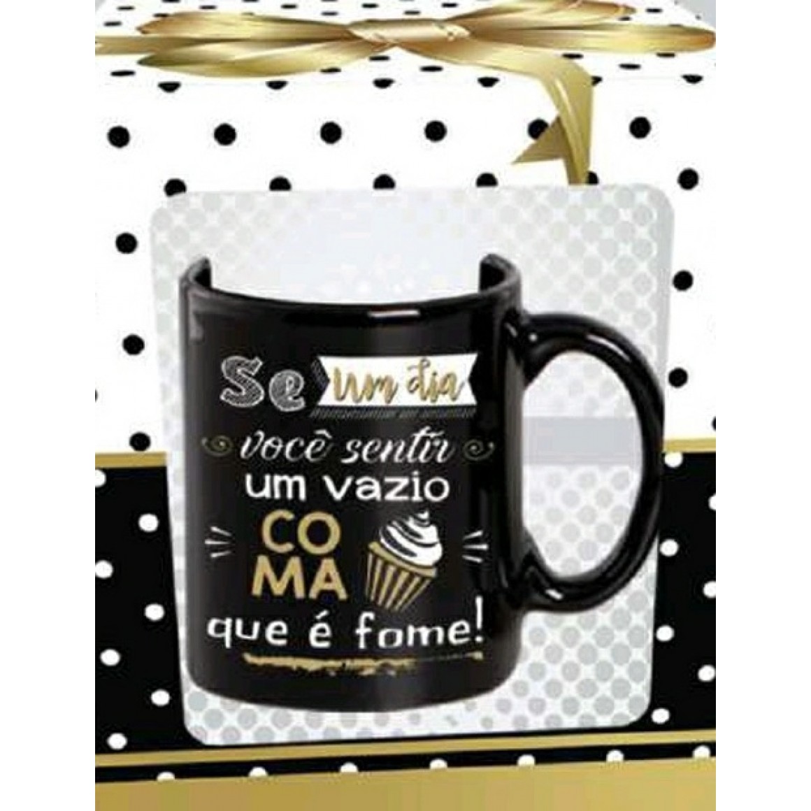 caneca cerâmica humor preta  - DaCidadeShop